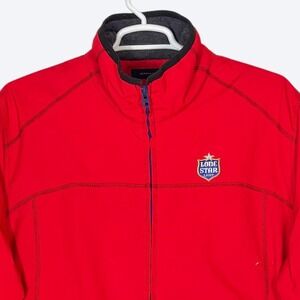 Y2K Tommy Hilfiger x Lone Star Beer Puffer Coat Mens XL Quilted Insulated